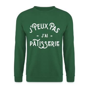 je peux pas j'ai pâtisserie idée cadeau humour - Sweat-shirt Unisexe - vert foncé - Devant