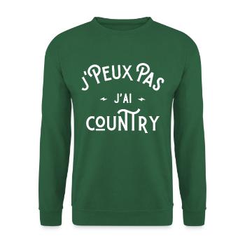 je peux pas j'ai country cadeau humour citations - Sweat-shirt Unisexe - vert foncé - Devant