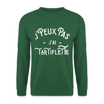 je peux pas j'ai tartiflette idée cadeau humour - Sweat-shirt Unisexe - vert foncé - Devant