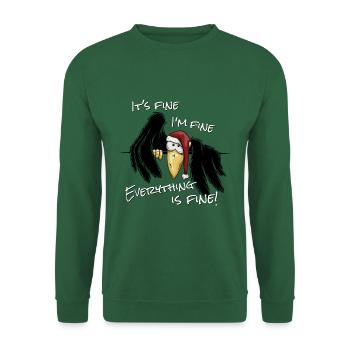 I am Fine Alles Gut xMas Crow Christmas Raven - Unisex Sweatshirt - green - Front