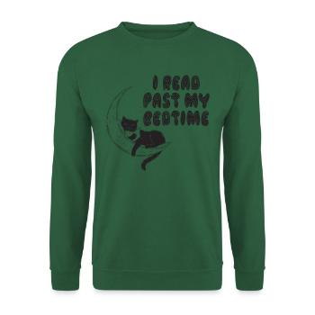 Ich Lese Nach Der Schlafenszeit Lesekatze - Unisex Pullover - Grün - Vorne
