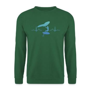 Flügel Surfer Wingsurfing Retro Folie Flügel - Unisex Pullover - Grün - Vorne