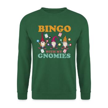 Bingo Mit Meinen Gnomies Lustiges Bingo - Unisex Pullover - Grün - Vorne