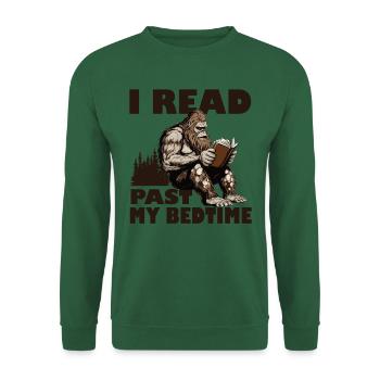 J’ai lu au-delà de mon heure de coucher en lisant Bigfoot - Sweat-shirt Unisexe - vert foncé - Devant