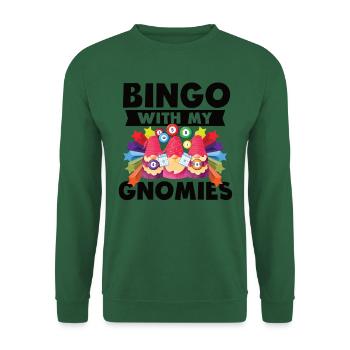 Bingo Mit Meinen Gnomies Lustiges Bingo - Unisex Pullover - Grün - Vorne