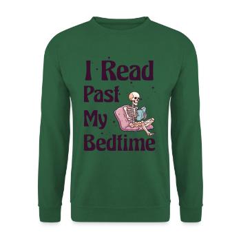 Ich Lese Nach Der Schlafenszeit Skelett - Unisex Pullover - Grün - Vorne