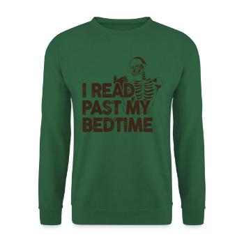 Ich Lese Nach Der Schlafenszeit Skelett - Unisex Pullover - Grün - Vorne