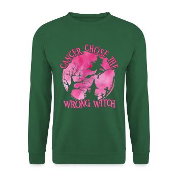 Cancer Sorcière Rose Cancer du sein - Sweat-shirt Unisexe - vert foncé - Devant