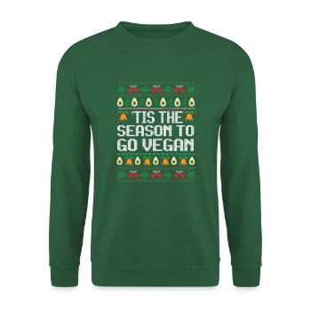 Pull de Noël moche - Saison pour devenir végétalien - Sweat-shirt Unisexe - vert foncé - Devant