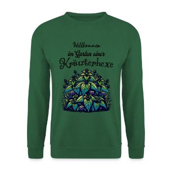 Willkommen im Garten - Kräuterhexe - Naturheilerin - Unisex Pullover - Grün - Vorne