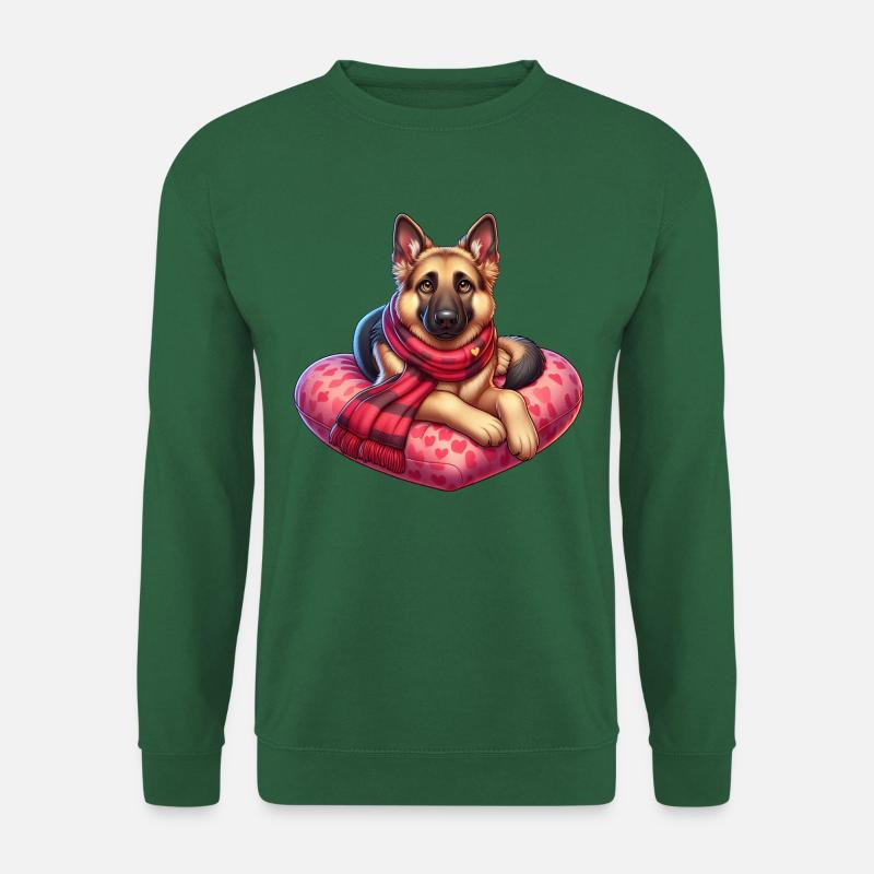 German Shepherd Valentine's Day - Unisex Sweatshirt - green