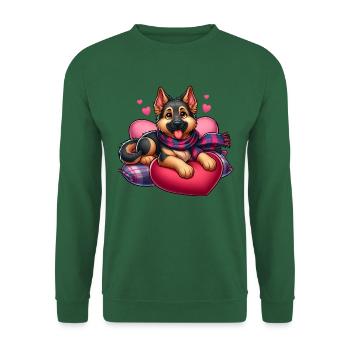 German Shepherd Love Heart - Unisex Sweatshirt - green - Front
