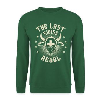 Der letzte Schweizer Rebell mit Schweizer Wappen - Unisex Pullover - Grün - Vorne