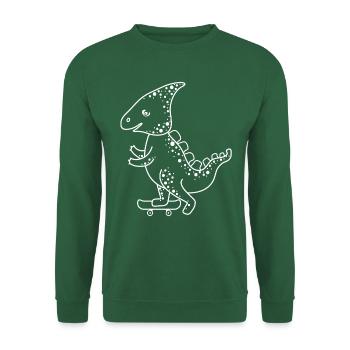 Skating dinosaur on his skateboard. - Unisex Sweatshirt - green - Front