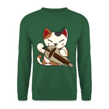 Le chat joue à la vielle à roue - Sweat-shirt Unisexe - vert foncé - Devant