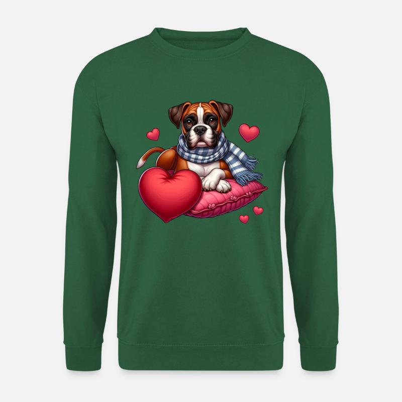 Chien Boxerd - Sweat-shirt Unisexe - vert foncé