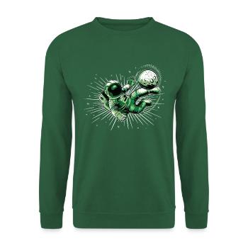Fußball Astronaut - Unisex Pullover - Grün - Vorne