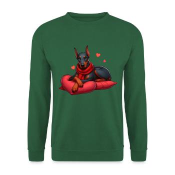 Doberman Love Heart - Unisex Sweatshirt - green - Front