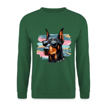 Doberman Puppy Splash Art - Unisex Sweatshirt - green - Front