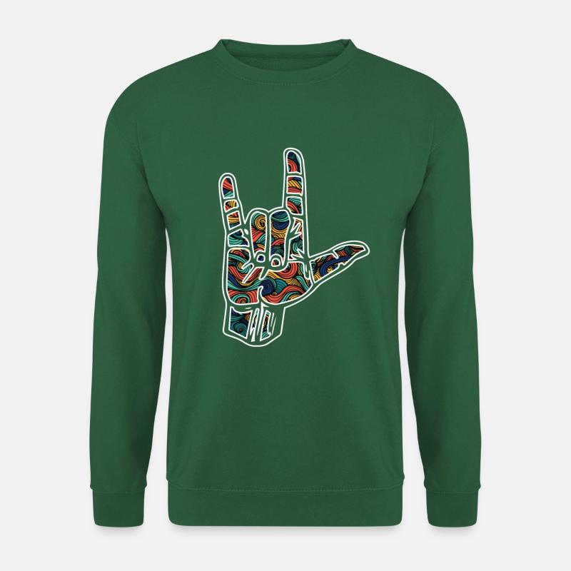 Ich liebe dich - Handzeichen - Unisex Pullover - Grün