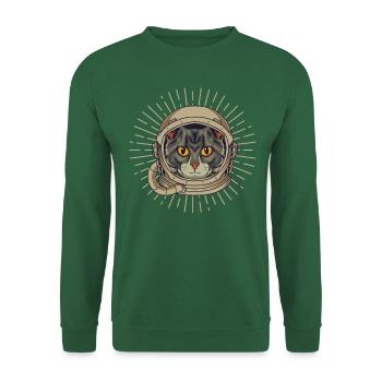 Raumfahrer Katze - Unisex Pullover - Grün - Vorne