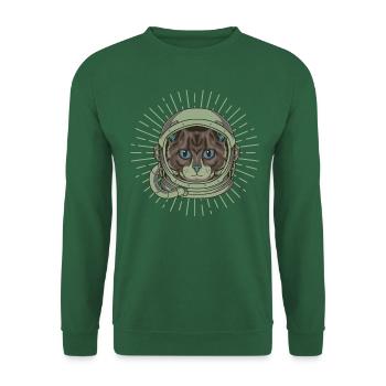 Cat Spaceman - Unisex Pullover - Grün - Vorne
