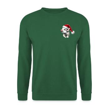 Christmas piglet with Santa hat - Unisex Sweatshirt - green - Front