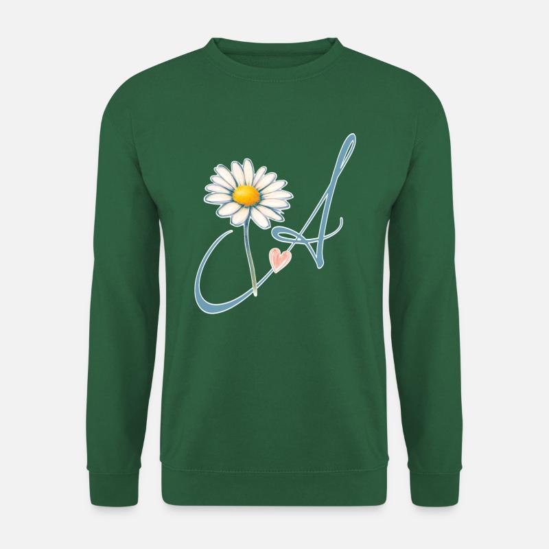 Buchstabe A Gänseblümchen Herz - Unisex Pullover - Grün