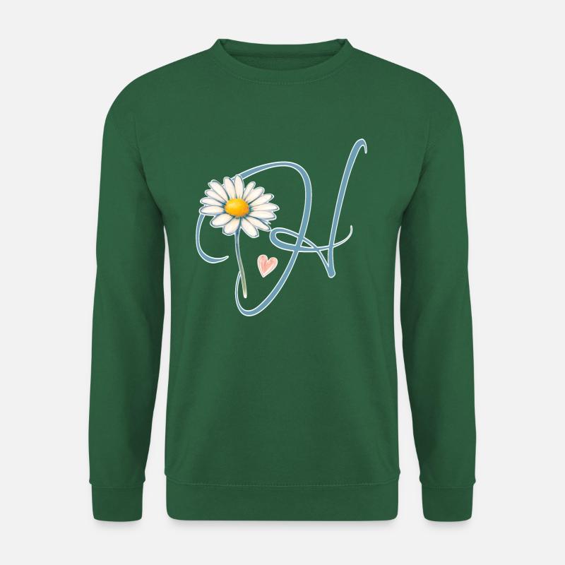 Buchstabe H Gänseblümchen Herz - Unisex Pullover - Grün