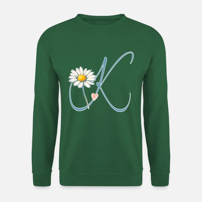 Buchstabe K Gänseblümchen Herz - Unisex Pullover - Grün
