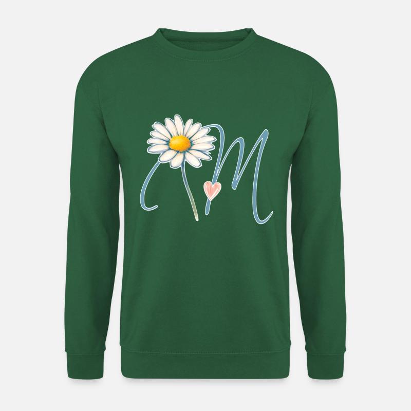 Buchstabe M Gänseblümchen Herz - Unisex Pullover - Grün
