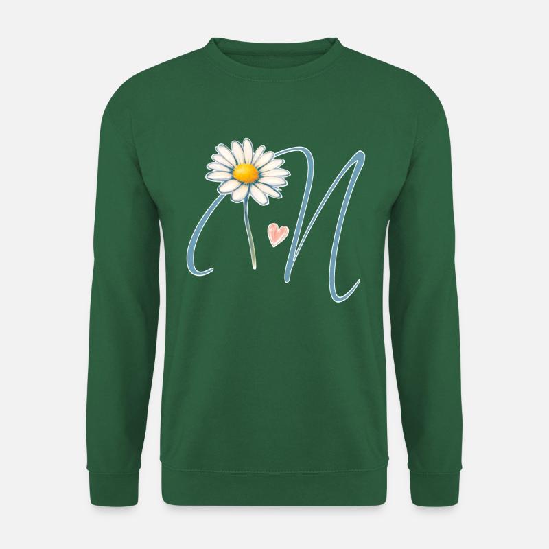 Buchstabe N Gänseblümchen Herz - Unisex Pullover - Grün