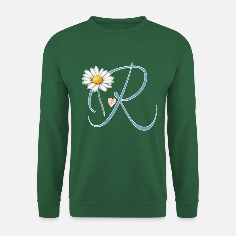 Buchstabe R Gänseblümchen Herz - Unisex Pullover - Grün