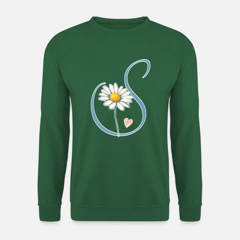 Buchstabe S Gänseblümchen Herz - Unisex Pullover - Grün