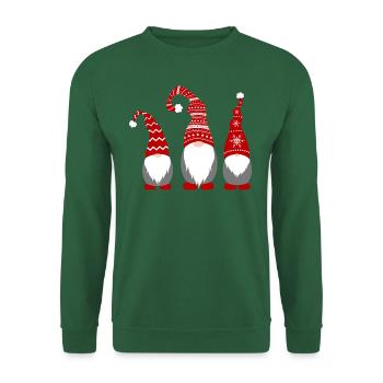 3 elves with caps dwarves Christmas Christmas - Unisex Sweatshirt - green - Front