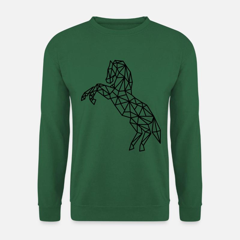Pferd Geometrisch Linie - Unisex Pullover - Grün