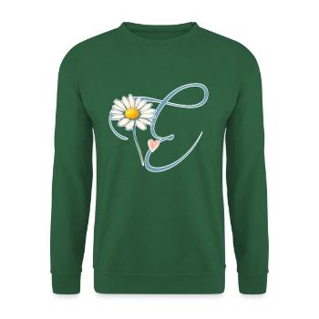 Letter E Daisy Heart - Unisex Sweatshirt - green - Front