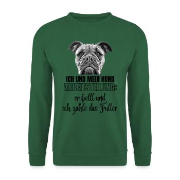 ICH und MEIN HUND - Hunde HUND Bulldogge - Unisex Pullover - Grün - Vorne