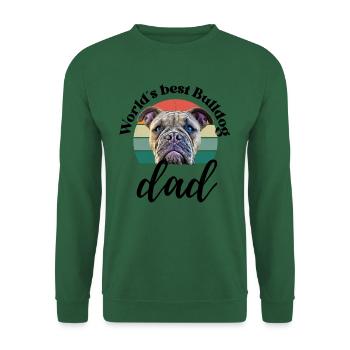 LE MEILLEUR PAPA BOULEDOGUE DU MONDE ... Chien Chien Bulldog - Sweat-shirt Unisexe - vert foncé - Devant