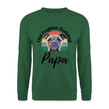 VIEIL ANGLAIS BULLDOG PAPA Chien Chiens Bulldog - Sweat-shirt Unisexe - vert foncé - Devant