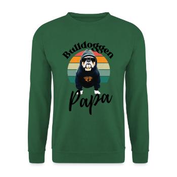 BULLDOGGEN PAPA - Hund Hunde Bulldogge - Unisex Pullover - Grün - Vorne