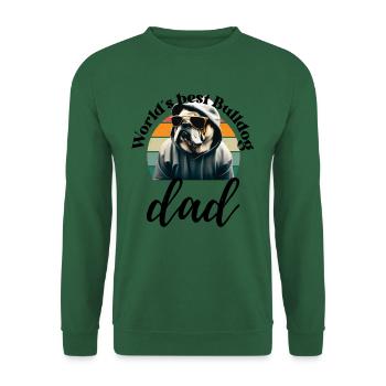 WORLD́S BEST BULLDOG DAD - Chien Chiens Bulldog - Sweat-shirt Unisexe - vert foncé - Devant