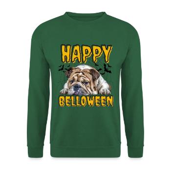 HAPPY BELLOWEEN Halloween Dog Dogs Bulldog - Unisex Sweatshirt - green - Front