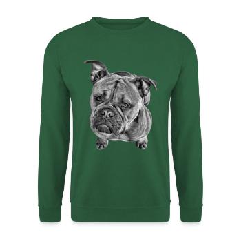 Bulldog Old English Bulldog Dog Dogs - Unisex Sweatshirt - green - Front