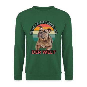 BEST DOG DAD Bulldog Dog Dogs Vieux Anglais - Sweat-shirt Unisexe - vert foncé - Devant