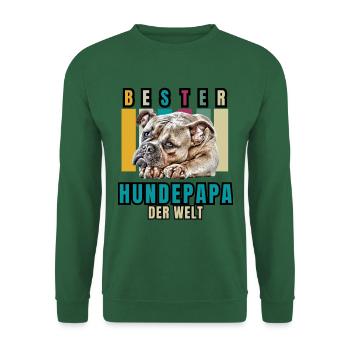 BEST DOG DAD Bulldog Dog Dogs Vieux Anglais - Sweat-shirt Unisexe - vert foncé - Devant