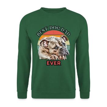 BEST DOG DAD Bulldog Dog Dogs Vieux Anglais - Sweat-shirt Unisexe - vert foncé - Devant