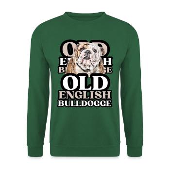 OLD ENGLISH BULLDOG Chien Chiens Bouledogue - Sweat-shirt Unisexe - vert foncé - Devant