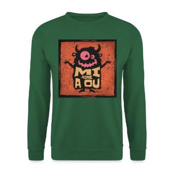 MI AIME A OU - Sweat-shirt Unisexe - vert foncé - Devant