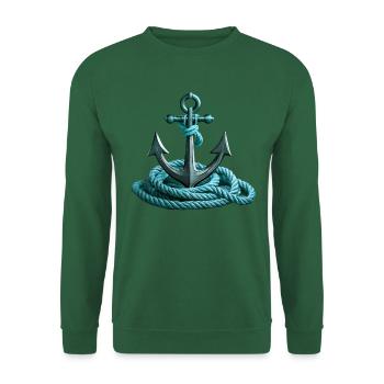 Anker mit Tau - Unisex Pullover - Grün - Vorne